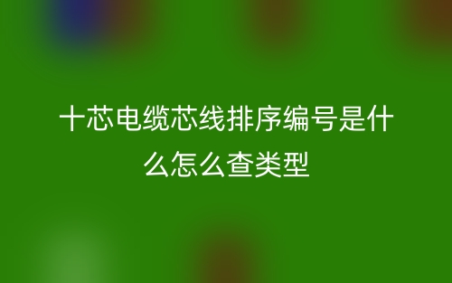 十芯電纜芯線排序編號(hào)是什么怎么查類型？(圖1)