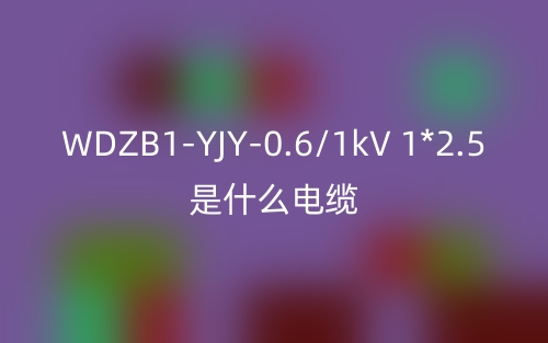 WDZB1-YJY-0.6/1kV 1*2.5是什么電纜？(圖1)