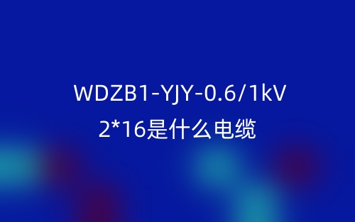 WDZB1-YJY-0.6/1kV 2*16是什么電纜？(圖1)