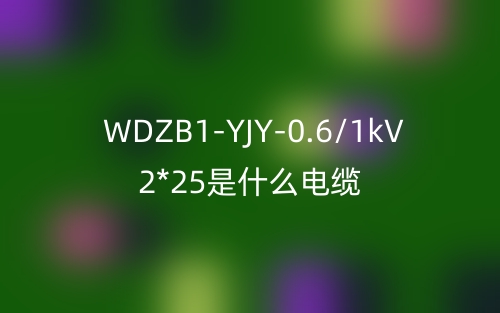 WDZB1-YJY-0.6/1kV 2*25是什么電纜？(圖1)