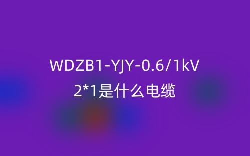 WDZB1-YJY-0.6/1kV 2*1.0是什么電纜？(圖1)