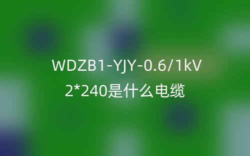 WDZB1-YJY-0.6/1kV 2*240是什么電纜？(圖1)