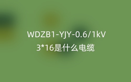 WDZB1-YJY-0.6/1kV 3*16是什么電纜？(圖1)
