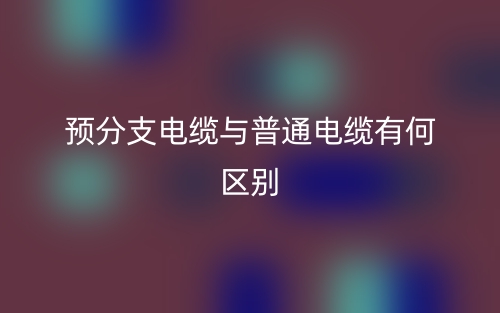 預(yù)分支電纜與普通電纜有何區(qū)別？(圖1)