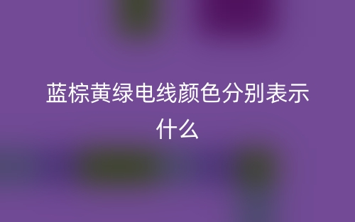 藍(lán)棕黃綠電線顏色分別表示什么？(圖1)