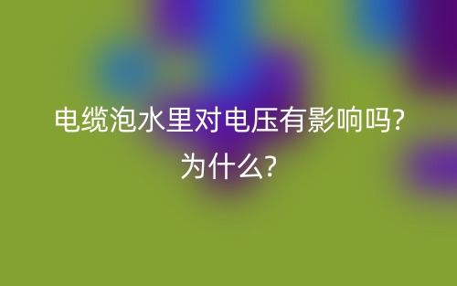 電纜泡水里對(duì)電壓有影響嗎?為什么?(圖1)