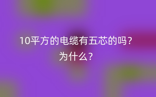 10平方的電纜有五芯的嗎？為什么？(圖1)