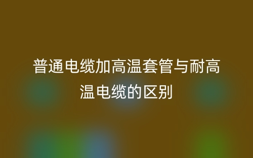 普通電纜加高溫套管與耐高溫電纜的區(qū)別是什么？(圖1)