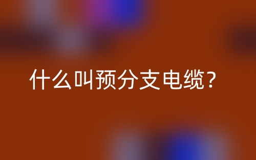 什么叫預(yù)分支電纜？(圖1)