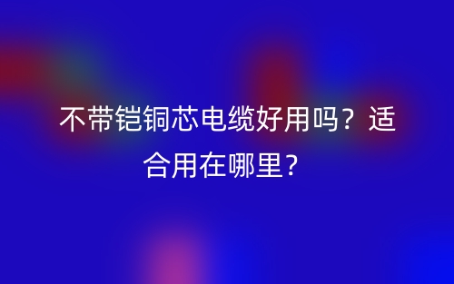 不帶鎧銅芯電纜好用嗎？適合用在哪里？(圖1)