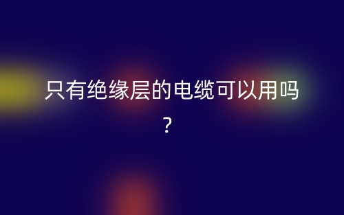 只有絕緣層的電纜可以用嗎？(圖1)