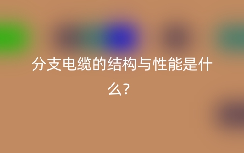 分支電纜的結(jié)構(gòu)與性能是什么？(圖1)