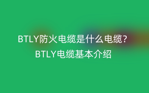 BTLY防火電纜是什么電纜？BTLY電纜基本介紹(圖1)
