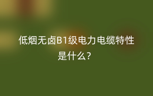 低煙無(wú)鹵B1級(jí)電力電纜特性是什么？(圖1)