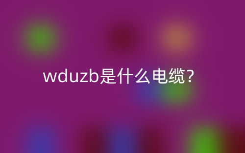 wduzb是什么電纜？(圖1)