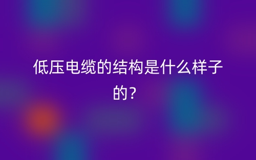 低壓電纜的結(jié)構(gòu)是什么樣子的？(圖1)