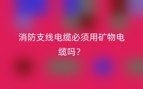 消防支線電纜必須用礦物電纜嗎？(圖1)